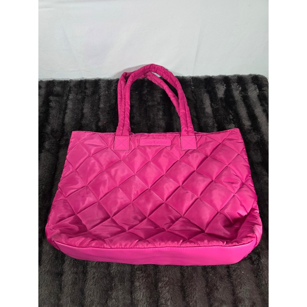 Juicy Couture Hot Pink Quilted Puffy Tote Bag Diamond Pattern Shoulder Bag